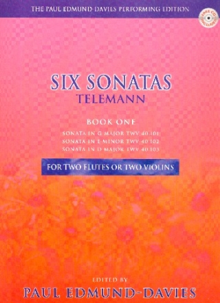 Six Sonatas by Telemann vol.1 (+CD) for 2 flutes 8violins) Spielpartitur