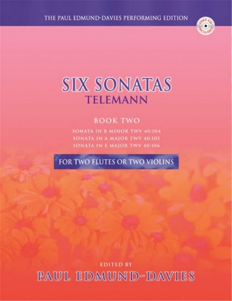 Six Sonatas by Telemann Vol. 2 (3 Sonatas) (+CD) for 2 flutes or 2 violins