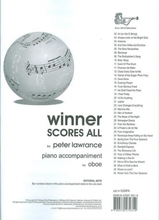 Winner Scores All For Oboe - Piano Accompaniment Piano Accompaniment Buch