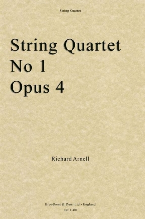 Richard Arnell, String Quartet No. 1, Opus 4 Streichquartett Partitur + Stimmen