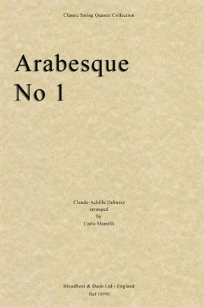 Claude Debussy, Arabesque No. 1 Streichquartett Partitur