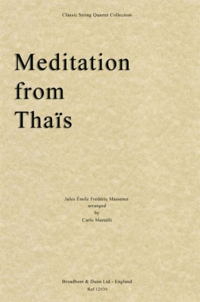 Jules Massenet, Meditation from Thas Streichquartett Partitur