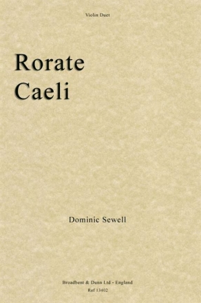 Dominic Sewell, Rorate Caeli 2 Violins Buch