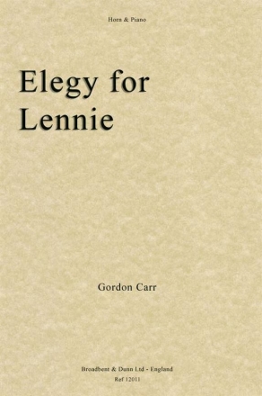 Gordon Carr, Elegy for Lennie Horn und Klavier Buch