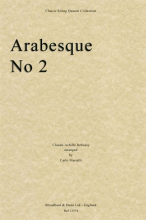 Claude Debussy, Arabesque No. 2 Streichquartett Stimmen-Set