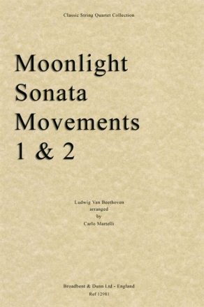 Ludwig van Beethoven, Moonlight Sonata, Movements 1 and 2 Streichquartett Stimmen-Set