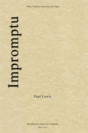 Paul Lewis, Impromptu Flute, Violin or Harmonica and Harp Partitur + Stimmen