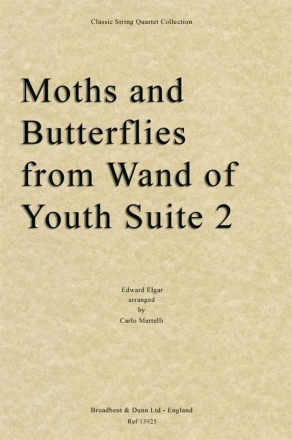 Edward Elgar, Moths and Butterflies from Wand of Youth Suite Two Streichquartett Stimmen-Set