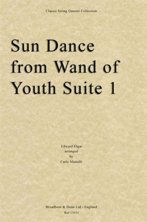 Edward Elgar, Sun Dance from Wand of Youth Streichquartett Stimmen-Set