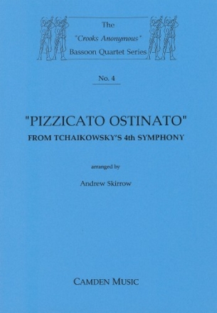 Peter Ilyich Tchaikovsky, Pizzicato Ostinato for bassoon quartet (3 bns+contra) Partitur und Stimmen