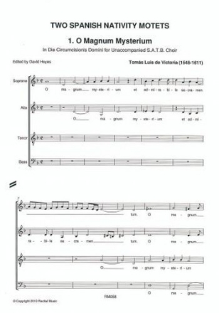 2 spanish Nativity Motets for mixed chorus a cappella score (la)