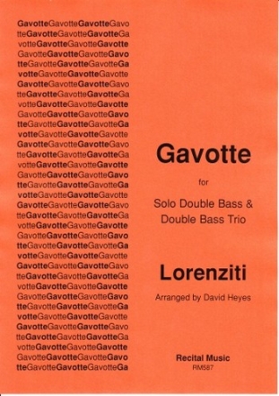 Lorenziti Arr: David Heyes Gavotte (Solo Bass & Bass Trio) double bass quartet