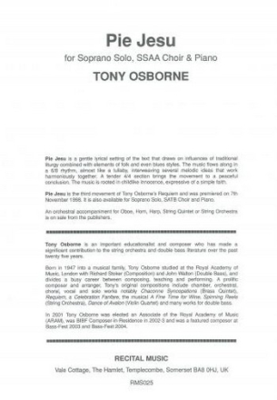 Tony Osborne Pie Jesu choral (upper voices)