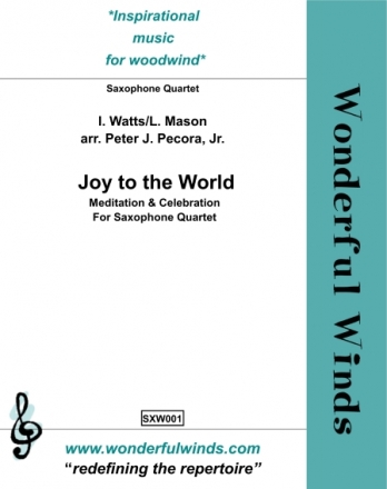 Watts, I./Mason, L. - Joy to the World for 4 saxophones (SATBar) score and parts