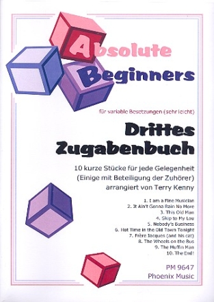 Drittes Zugabenbuch fr variables Ensemble Partitur und Stimmen