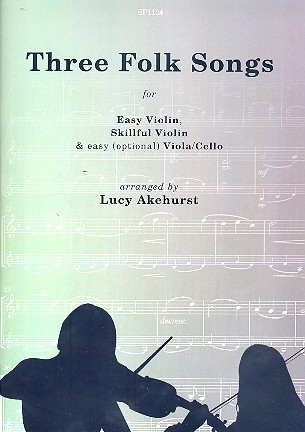 3 Folk Songs for easy violin, skillful violin and easy (opt) viola/cello score and parts