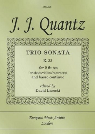 Trio Sonata K33 for 2 flutes (oboes/violins/recorders) and Bc score and parts