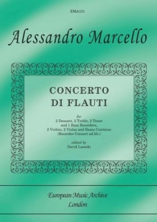 Concerto di flauti for recorders (SSAATTB) and strings (recorder consort ad lib) score and parts