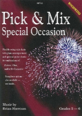 Pick and Mix for 2 variable woodwind instruments and piano (guitar chords) score and parts