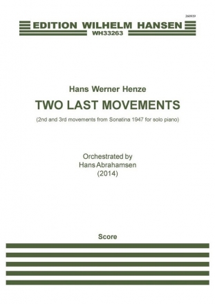 Hans Werner Henze, Two Last Movements Orchestra Score