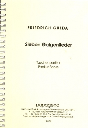 Sieben Galgenlieder fr Mezzo-Sopran und Bariton mit Orchesterbegleitung Studienpartitur