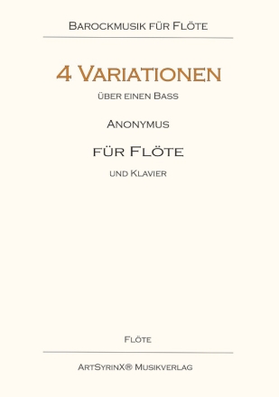 Anonym 4 Variationen ber einen Bass Flte, Klavier: Flte Stimme(n)