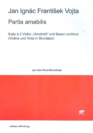 Partia amabilis fr Violine, Viola und Bc Partitur und Stimmen (Bc nicht ausgesetzt)