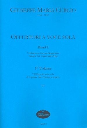 Offertori a voce sola Band 1 fr Gesang und Orgel 2 Partituren