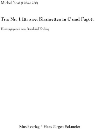 Yost, M. Trio Nr. 1 fr 2 Klar (C) und Fagott 2 Klar (C) und Fagott