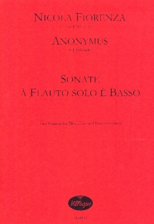 4 Sonate  flauto solo  basso fr Blockfle und Bc Partitur und Stimmen (Bc ausgesetzt)