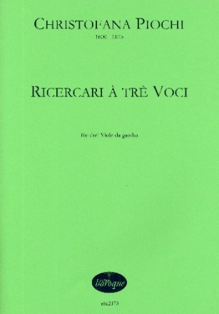 Ricercare  3 voci op.9 fr 3 Viole da gamba Partitur und Stimmen