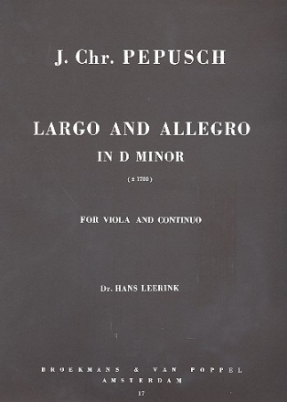 Largo and allegro d minor for viola and piano Leerink, Dr. Hans, Ed