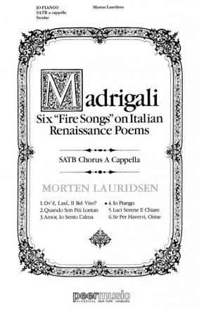 Io piango for mixed chorus a cappella score