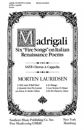 Amor, Io Sento L'alma for mixed chorus a cappella score