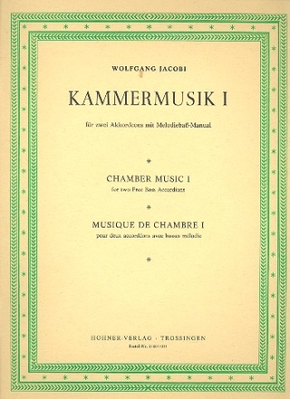 Kammermusik Band 1 fr 2 Akkordeons mit Melodiebass-Manual