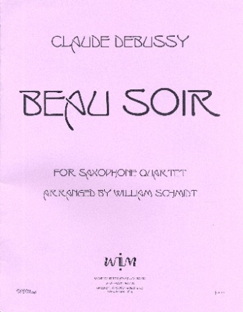 Beau soir for 4 saxophones (SATB) score and parts