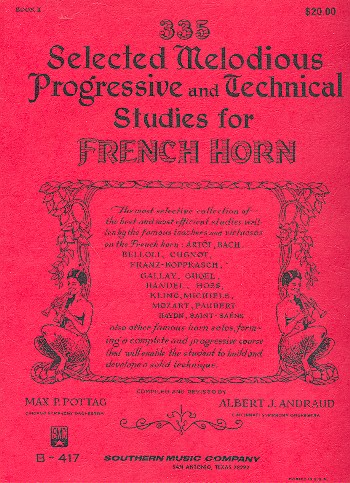 335 selected melodious progressive and technical studies vol.2 for french horn