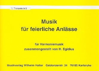 Musik fr feierliche Anlsse fr Blasorchester Trompete 1