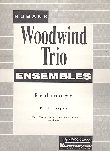 Badinage for flute, oboe ( flute) and clarinet Woodwind trio ensembles,  score and parts