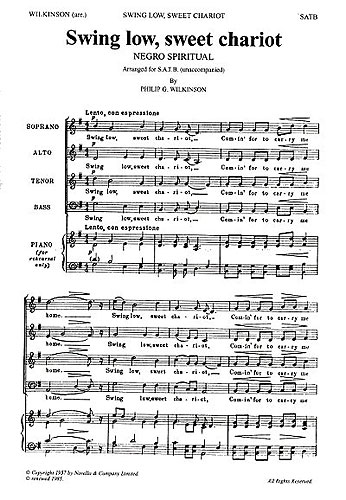 Swing low sweet chariot for mixed chorus a cappella,  score Wilkinson, Philip G., ed