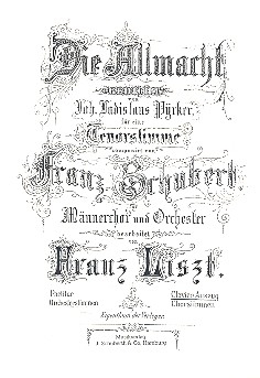 Die Allmacht fr Tenor-Solo, Mnnerchor und Orchester Klavierauszug