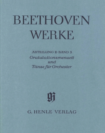 Beethoven Werke Abteilung 2 Band 3 Gratulationsmenuett und Tnze Partitur (broschiert)