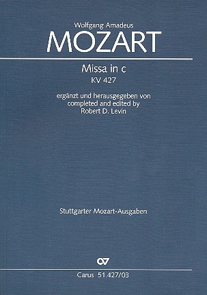 Missa c-Moll KV427 fr Soli, Chor und Orchester Klavierauszug