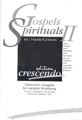 Gospels und Spirituals Band 2 fr Blserensemble mit variabler Besetzung Partitur und Stimmen