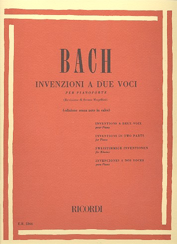 Invenzioni a due voci per pianoforte Mugellini, Bruno, Ed