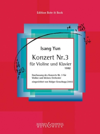 Konzert Nr.3 fr Violine und Orchester Klavierauszug fr Violine und Klavier