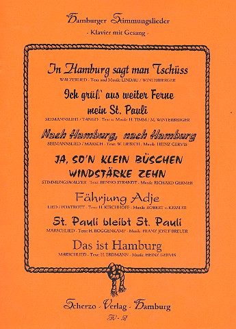 Hamburger Stimmungslieder: fr Gesang und Klavier mit Gitarrenakkorden