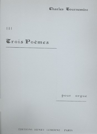 3 Poems pour orgue