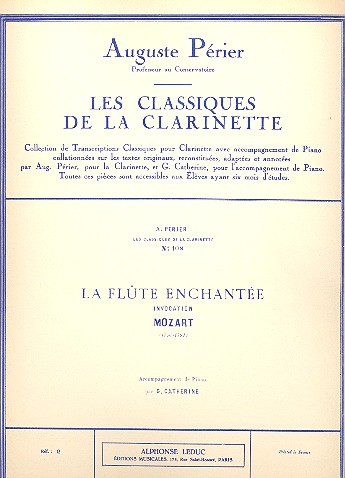 La flute enchantee invocation pour clarinette et piano Perier, A., ed