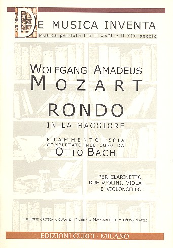 Rondo la maggiore per clarinetto, 2 violini, viola e violoncello partitura e parti